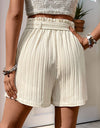 Textured High Waist Shorts with Pockets