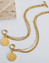 Coin Pendant Toggle clasp 18K Gold-Plated Bracelet