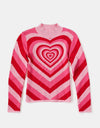 Heart Mock Neck Long Sleeve Sweater