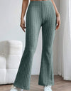 Basic Bae Full Size Ribbed High Waist Flare Pants