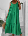 Tie-Shoulder Tiered Maxi Dress