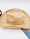 Raw Hem Wide Brim Raffia Hat