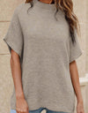 Mock Neck Short Sleeve Sweater