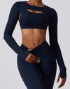 Cropped Cutout Long Sleeve Sports Top