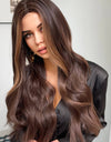 Full Machine Long Wave Synthetic Wigs 26''