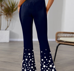 Star Elastic Waist Bootcut Pants