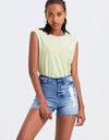 BAYEAS High Rise Bandless Denim Shorts