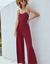 V-Neck Spaghetti Strap Wide Leg Jumpsuit