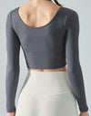 Halter Neck Long Sleeve Cropped Sports Top