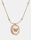 Butterfly Shell Pendant Copper Necklace