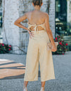 Ruffled Strapless Wide Leg Jumpsuit