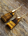 Handmade Geometrical Shape Natural Stone Dangle Earrings