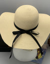 Bow Paper Braided Wide Brim Hat