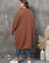 Plus Size Long Sleeve Pocketed Cardigan