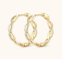 Moissanite Crisscross Hoop Earrings