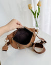 PU Leather Multi Zipper Shoulder Bag