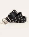 Double Row Star Grommet PU Leather Belt