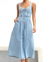 Sweetheart Neck Wide Strap Denim Dress