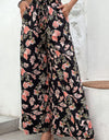 Floral Pull-On Wide Leg Pants