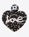 LOVE Beaded Heart Earrings