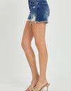 RISEN Full Size High Rise Distressed Denim Shorts