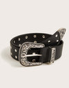 Double Row Studded PU Leather Belt