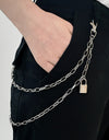 Double Layered Iron Chain Belt with Lock Charm