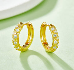 Moissanite 925 Sterling Silver Huggie Earrings