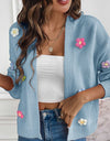 Floral Long Sleeve Open Front Cardigan