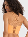 Crisscross Back Ladder Detail Sports Bra