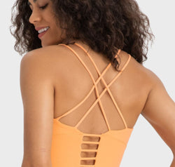 Crisscross Back Ladder Detail Sports Bra