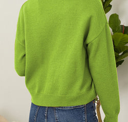 Flower Button Front Dropped Shoulder Cardigan