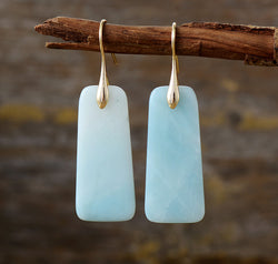 Natural Stone Geometric Shape Earrings