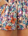 Floral High Waist Shorts with Pockets