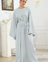 Round Neck Kimono Sleeve Tie Waist Dress