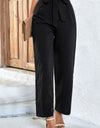 Belted High-Rise Wide Leg Pants