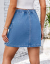 Pocketed Buttoned Denim Skirt