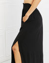 Zenana It's My Time Full Size Side Scoop Scrunch Skirt in Black