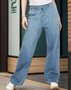 Drawstring Straight Jeans with Pockets