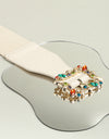 Multicolored Leaf Buckle Elastic Belt