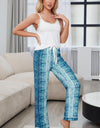 Lace Trim Cami and Snakeskin Pants Lounge Set