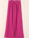 Lace-Up Wide Leg Pants with Pockets