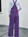 Plaid Straight Leg Overalls