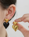 Stainless Steel Double Heart Earrings