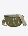 PU Leather Multi Zipper Shoulder Bag