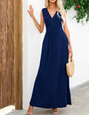 Surplice Neck Sleeveless Maxi Dress