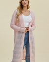 Double Take Full Size Open Front Longline Cardigan