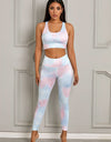 Printed Sports Bra and Leggings Set