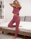 Ivy Lane Round Neck Short Sleeve Top and Pants Lounge Set