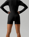 Square Neck Long Sleeve Active Romper